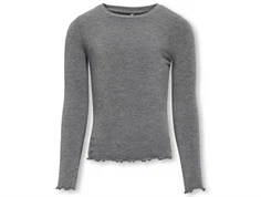 Kids ONLY dark grey melange bølgekantet top